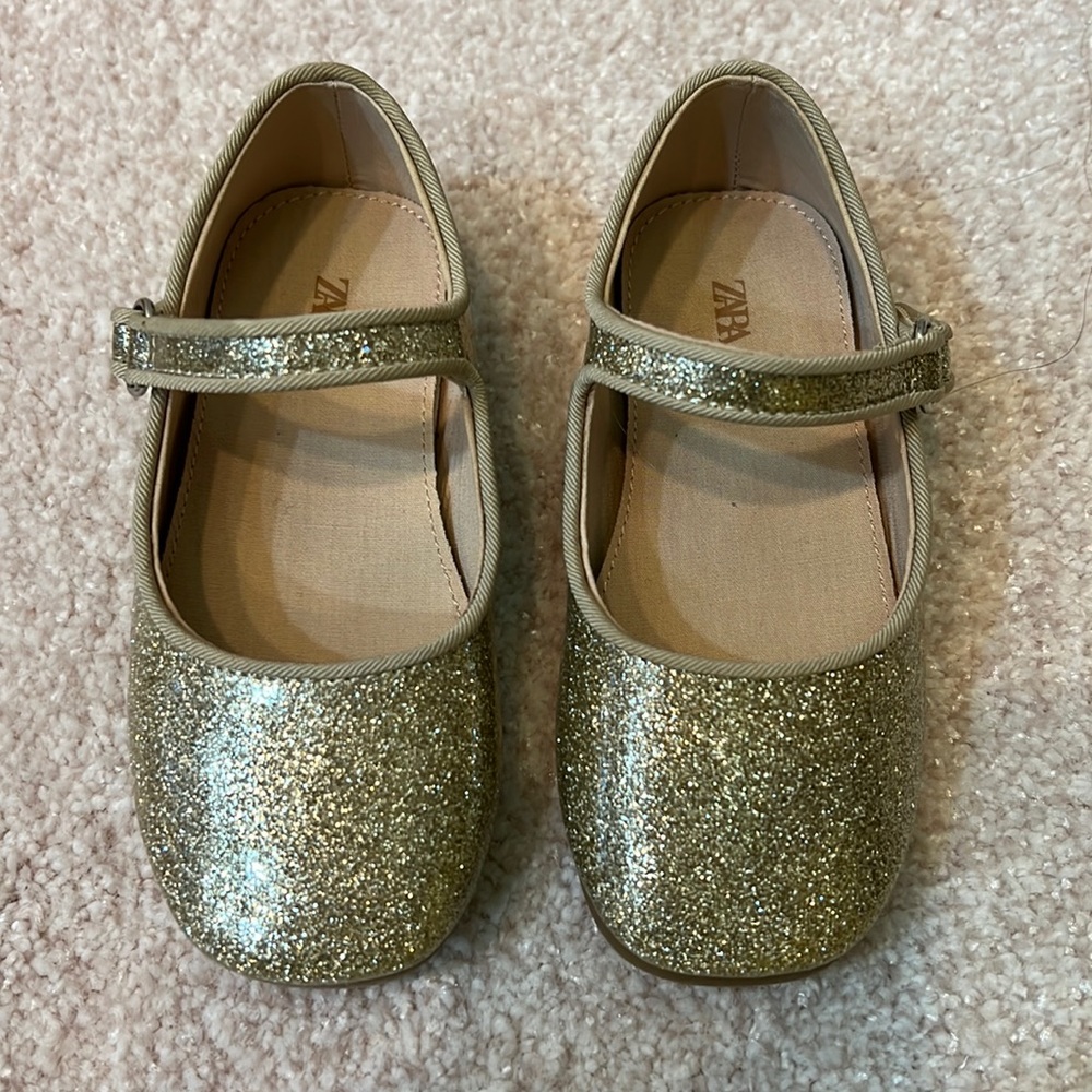 Zara Toddler Gold Sequin Shoes